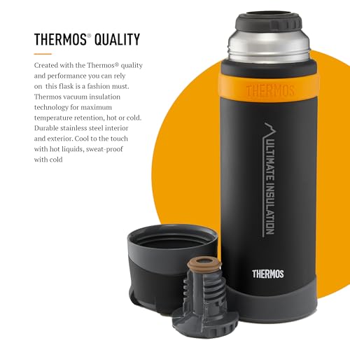 Thermos Matt Black Ultimate Flask - 500ml Insulated Stainless Steel Thermal Coffee Cup | 24hr Hot/Cold 4
