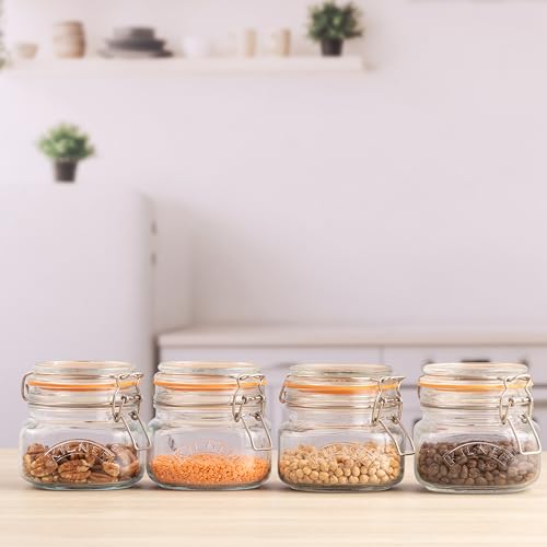 Kilner Square Clip Top Jars - Airtight Seal for Preserving | Set of 4, 0.5 Litre (500ml) 2