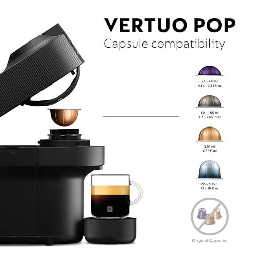 Nespresso Vertuo Pop ENV90.B Automatic Single Serve Coffee Machine | Liquorice Black | 6 Cup Sizes 5