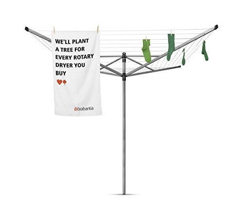 Brabantia Lift-O-Matic Rotary Washing Line - 50M Drying Space | Adjustable Height 129-187cm | Includes Ground Spike & Cover 8