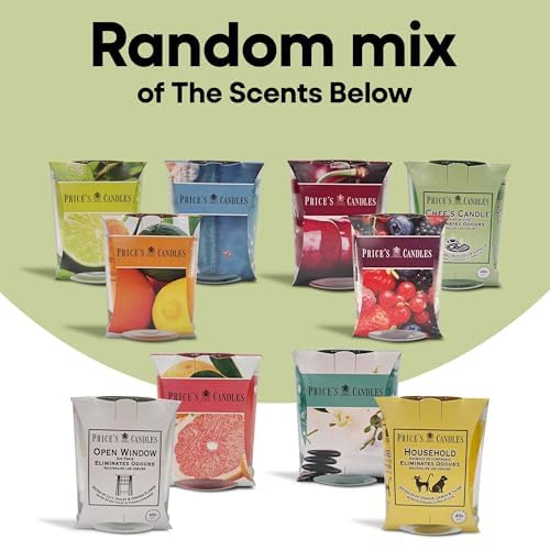 Price's Patent Candles Scented Glass Jar Candle Set - 6 Random Mix Scents | 200g Each