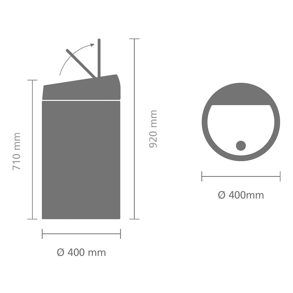 Brabantia 60 L Kitchen Touch Bin - Matt Steel Fingerprint Proof | Soft-Touch Lid 3