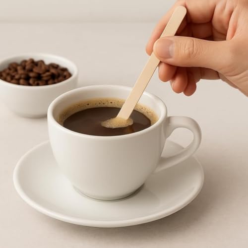 1ABOVE Wooden Coffee Stirrers - 200 Pack | 140mm (5.5") Eco-Friendly Birch Wood 3