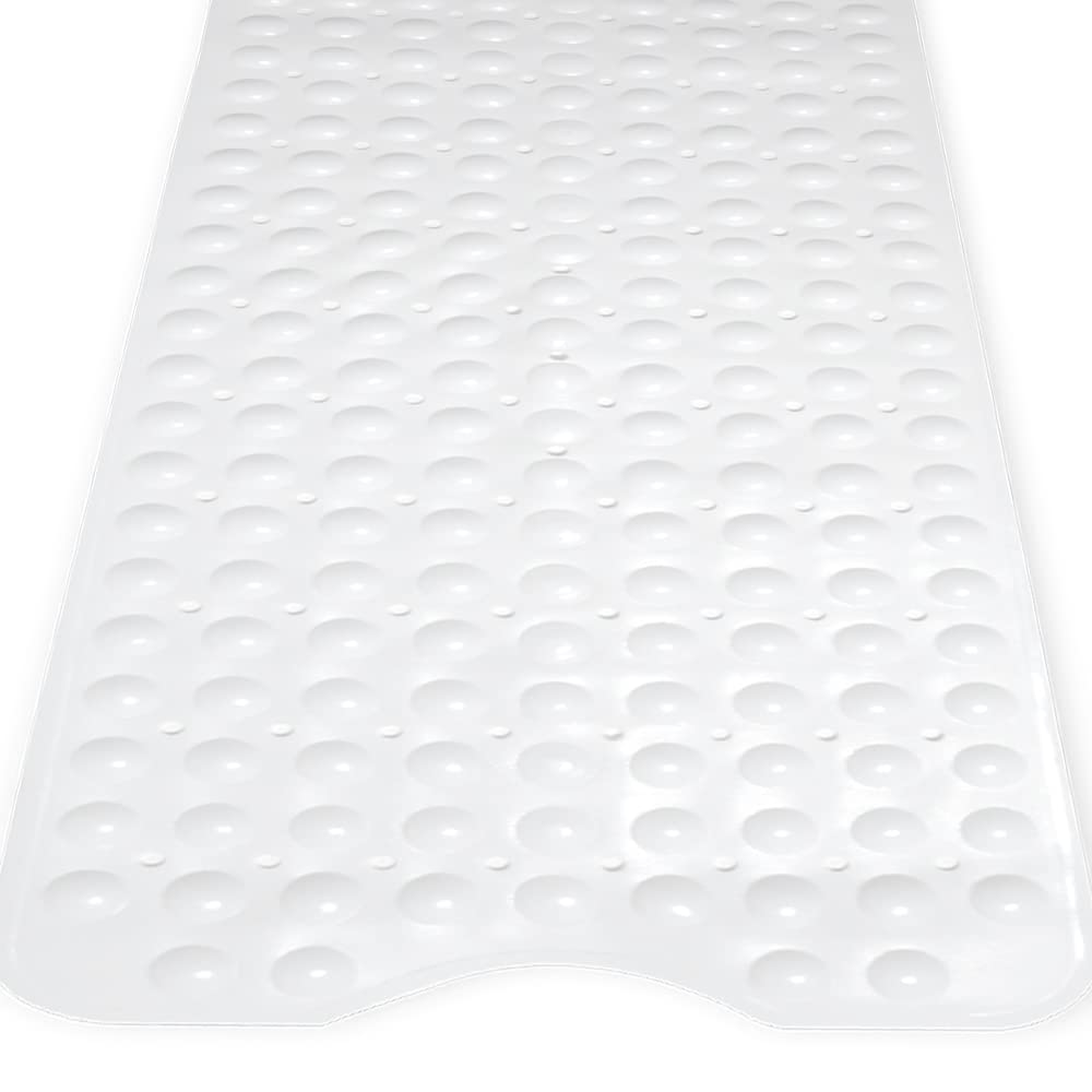 ANSIO Long Non-Slip Shower Mat | Latex-Free PVC | Anti-Mould | 102 x 40cm White 6
