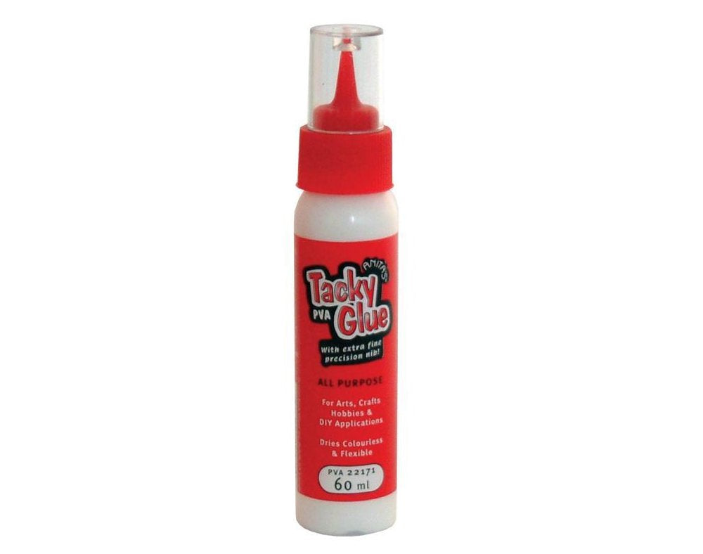 Anita's Tacky Poly Vinyl PVA Craft Glue - Precision Nib Applicator | Dries Clear | 60ml