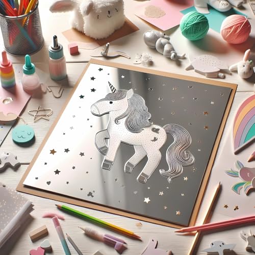Hawksbill Silver Mirror Card Stock - 25 Sheets A4, 250 GSM Reflective Paper | Die Cutting Ready 4