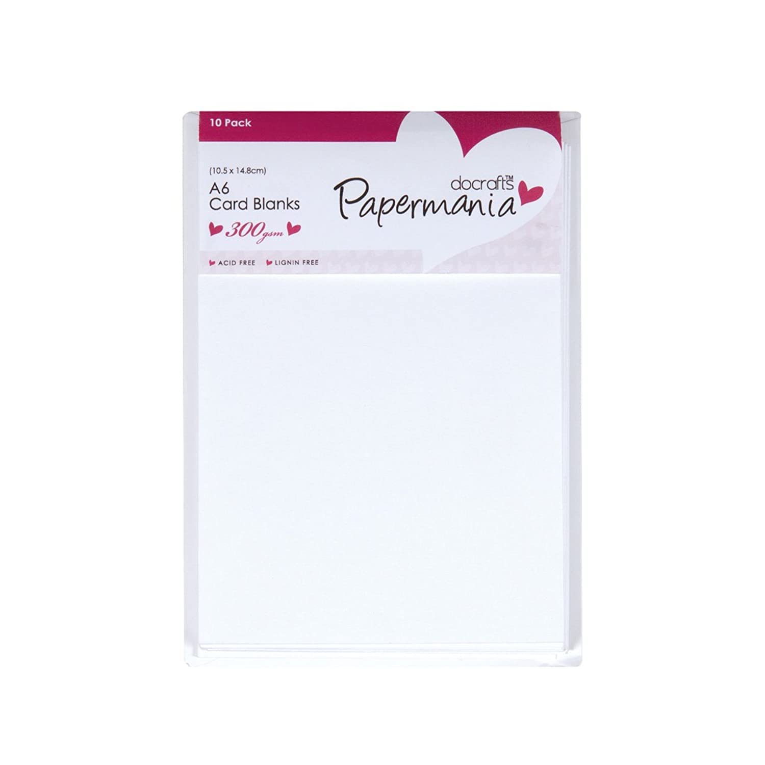 Papermania A6 300 GSM Card Blanks and Envelopes - Pack of 10 White Cards | 2.75 x 4-Inch 1