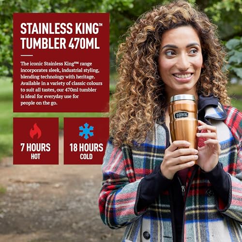 Thermos Stainless King Travel Tumbler - 470ml Vacuum Insulated Stainless Steel | Hot 7 Hrs/Cold 18 Hrs