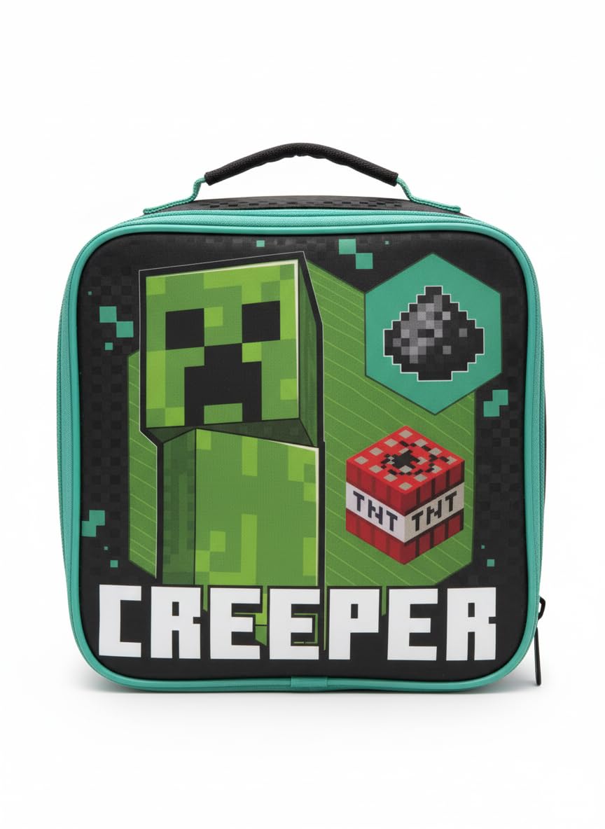 HOX Minecraft 5 Piece Lunch Set with 450ml Lockable Water Bottle | School & Travel 5