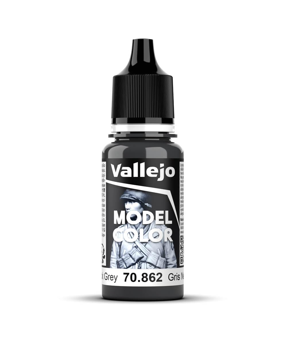 Vallejo Model Color Acrylic Paint - Black Grey | 17 ml | Non-Toxic | Brush Painting 1