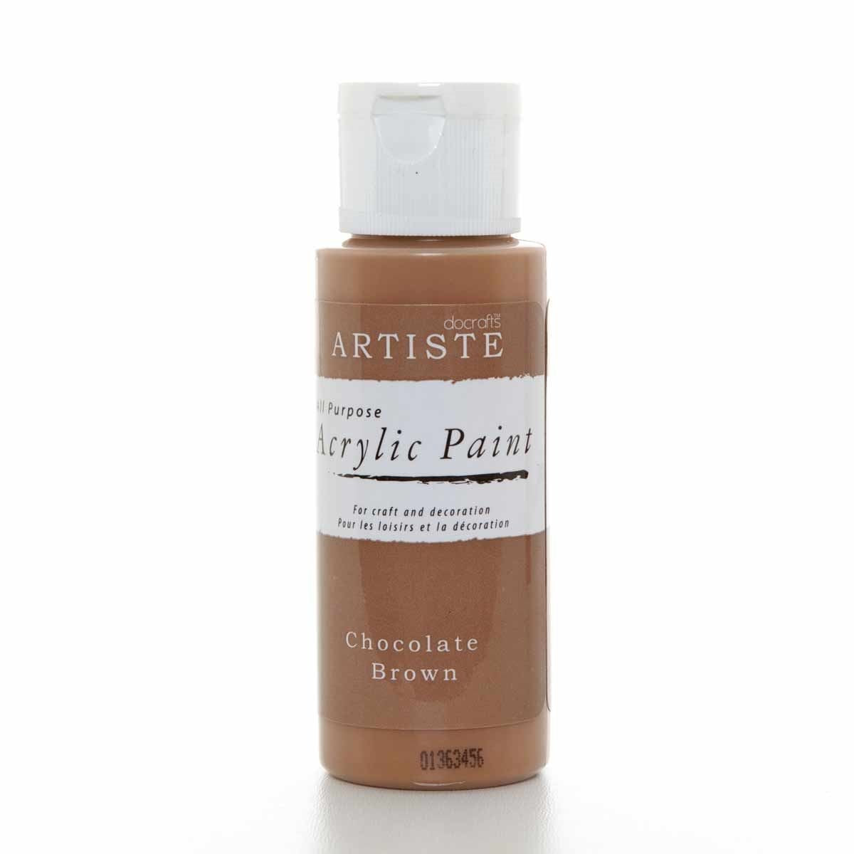DOCRAFTS ARTISTE Acrylic Paint - Chocolate Brown | 59ml (2Oz) | Quick-Drying 1