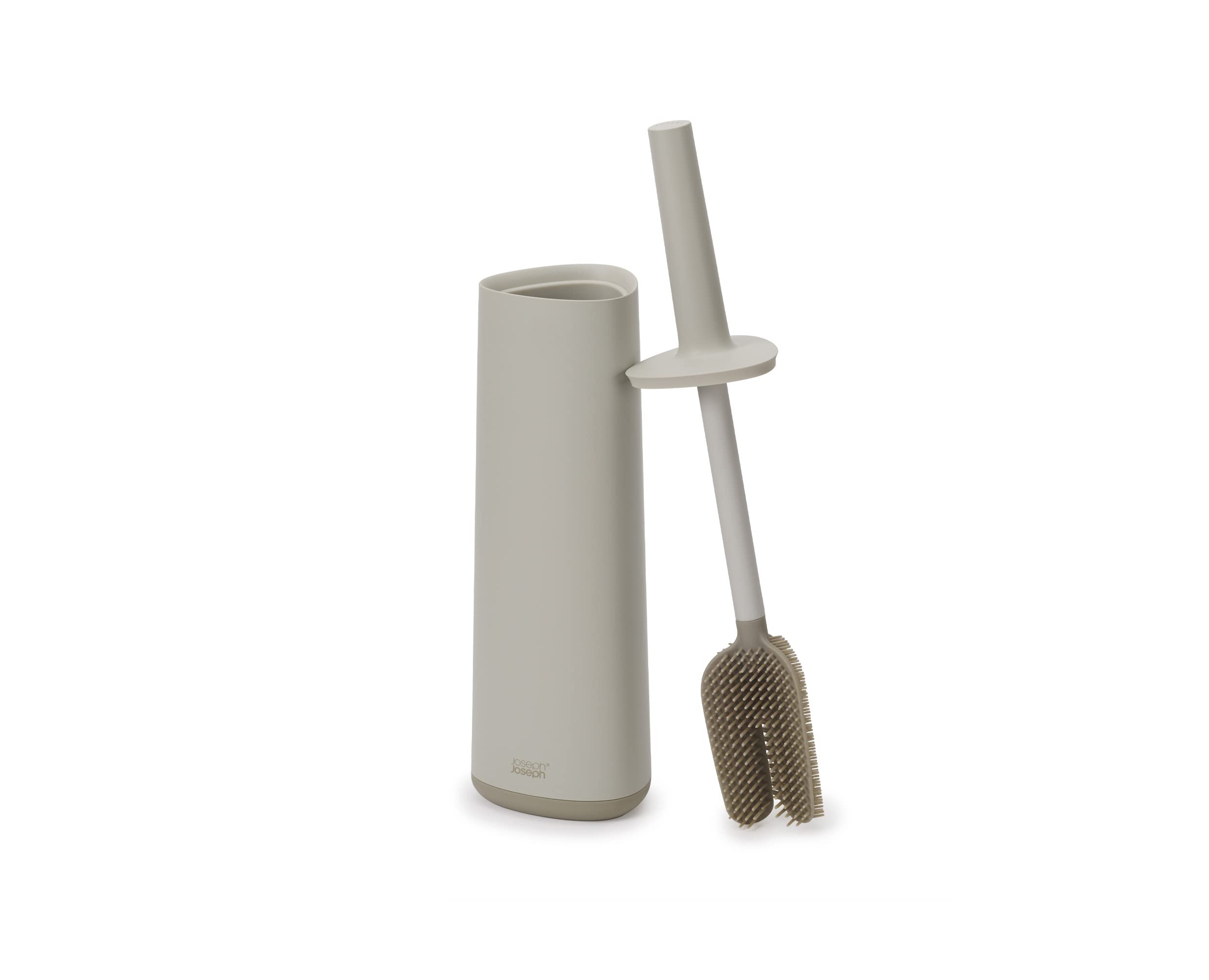 Joseph Joseph Flex 360 Toilet Brush and Holder Set - Anti-Drip, Anti-Clog, Triple-Action Head | Ecru 1