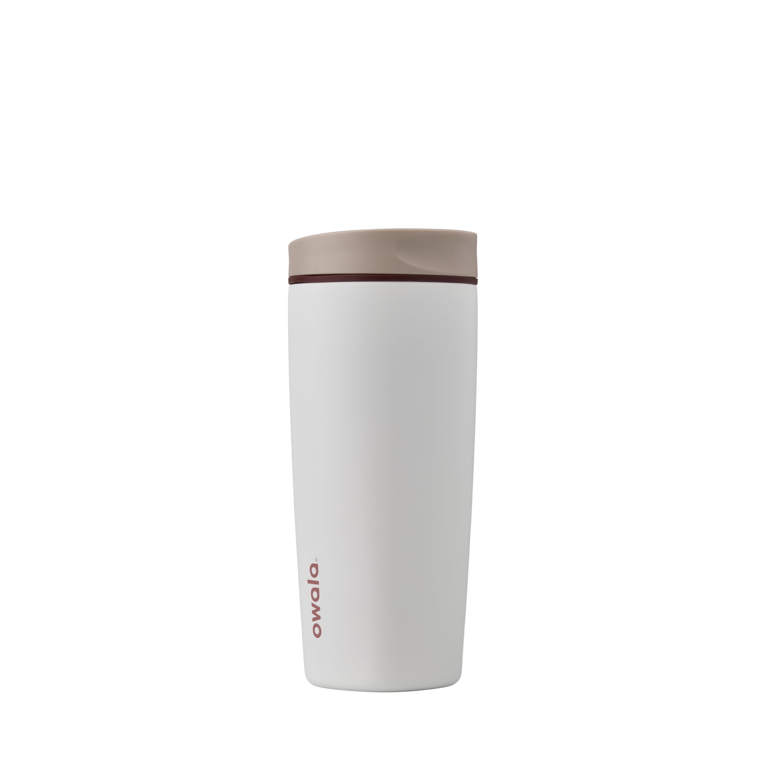 Owala SmoothSip Slider Insulated Stainless Steel Coffee Tumbler - 590ml, Tan/White (Vanilla Bean)