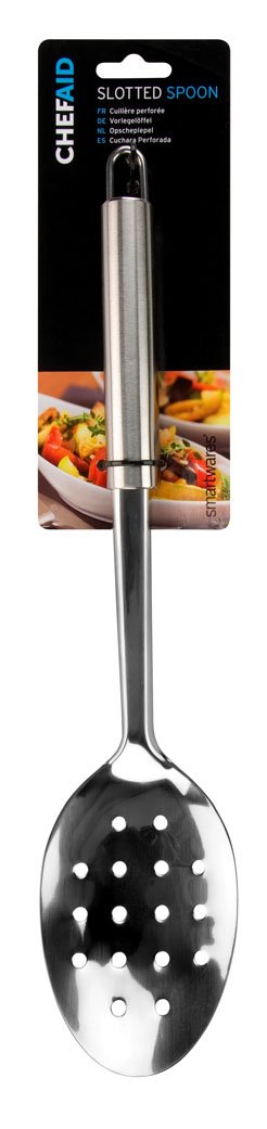 Chef Aid Stainless Steel Slotted Cooking Spoon - Efficient Draining & Serving | 28 x 12 x 4cm 1