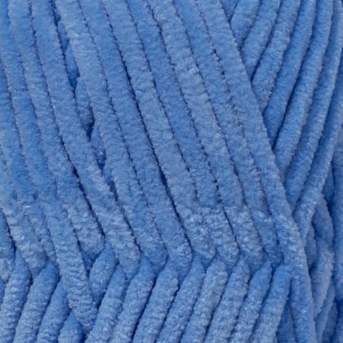 Utopia Crafts Velvet Lux Chenille Chunky Yarn | 100g Sky Blue | Polyester 2