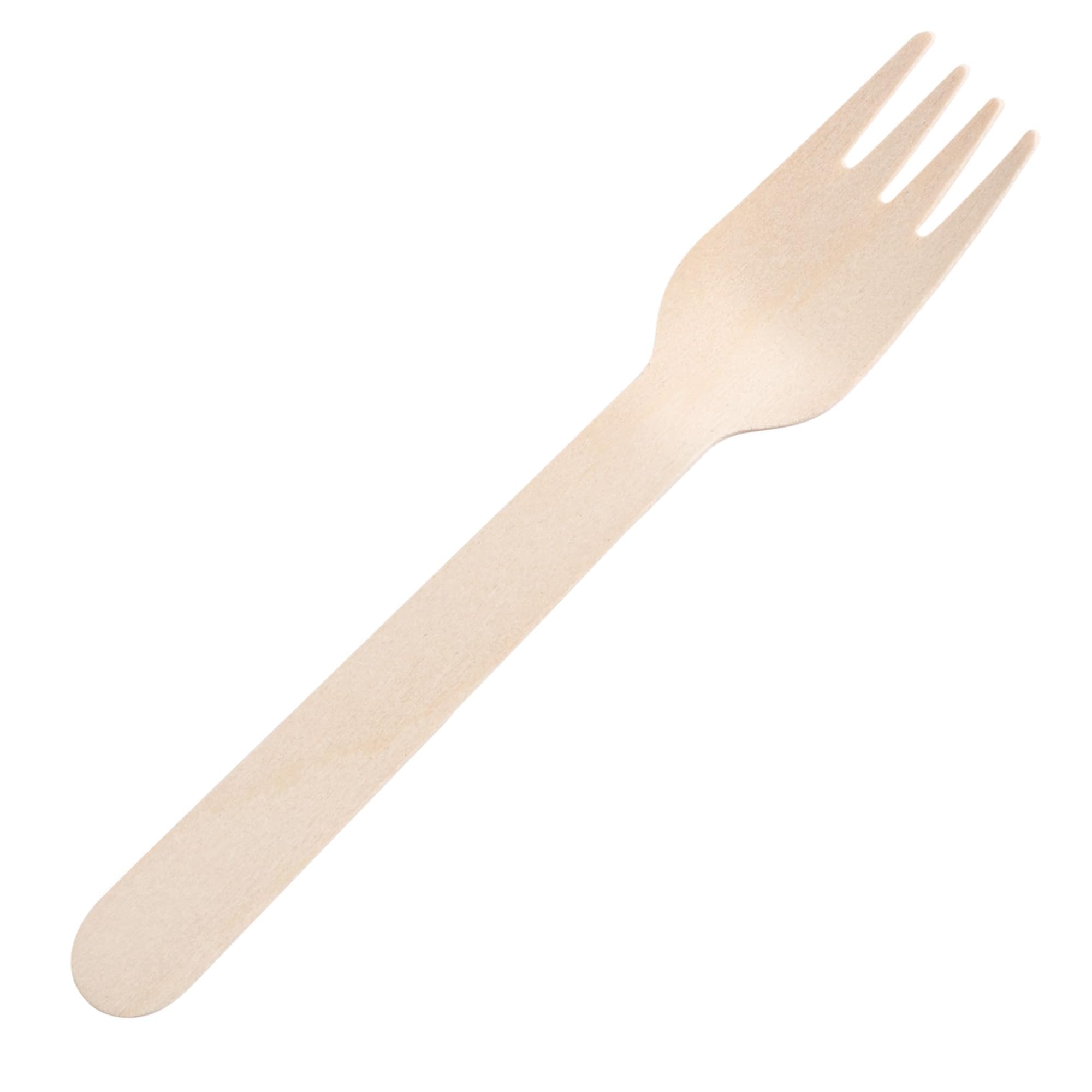 Utopia Birchwood Forks - 6.25in (16cm) Disposable Cutlery | Pack of 100 | FSC Certified 2