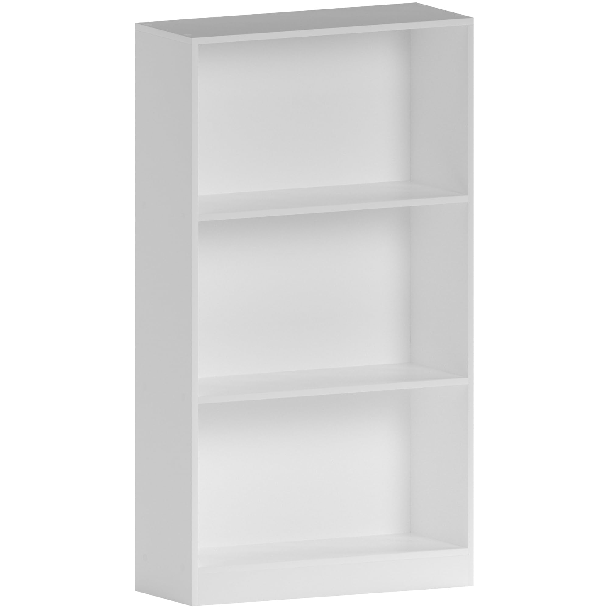 Vida Designs Cambridge 3 Tier Medium Bookcase - White Wood Shelving | H 108 x W 60 cm 1