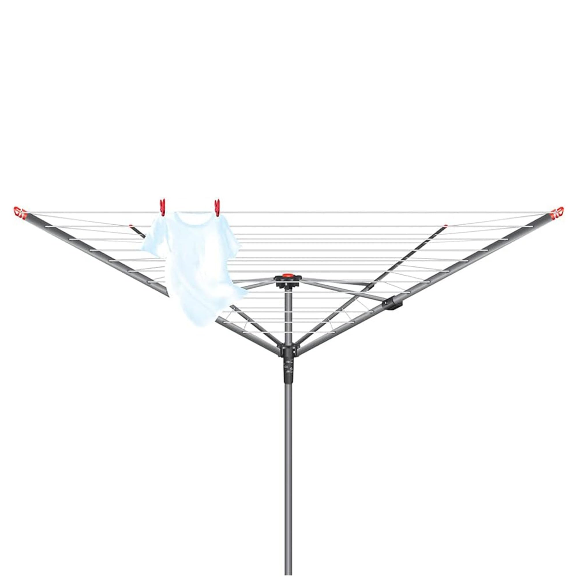 Vileda 4 Arm Rotary Dryer - 45m Line Space | 3-Position Height Adjustment | Carbon Steel 5