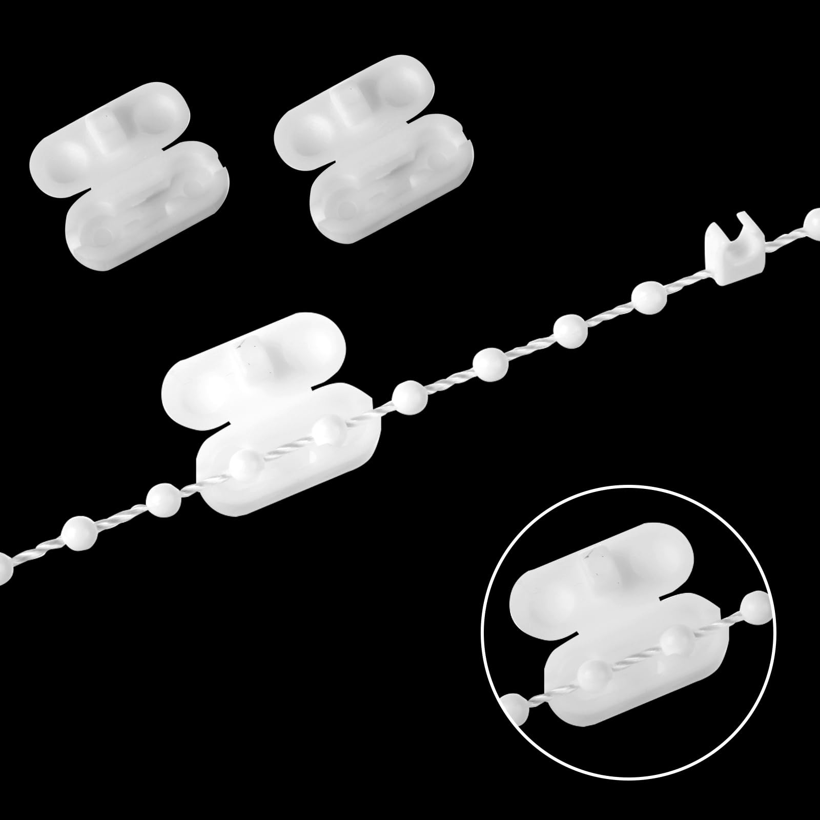 ASelected Vertical Blind Chain Repair Kit - 20 Meter Chain with 200 Clips & 5 Connectors | Durable Plastic 4