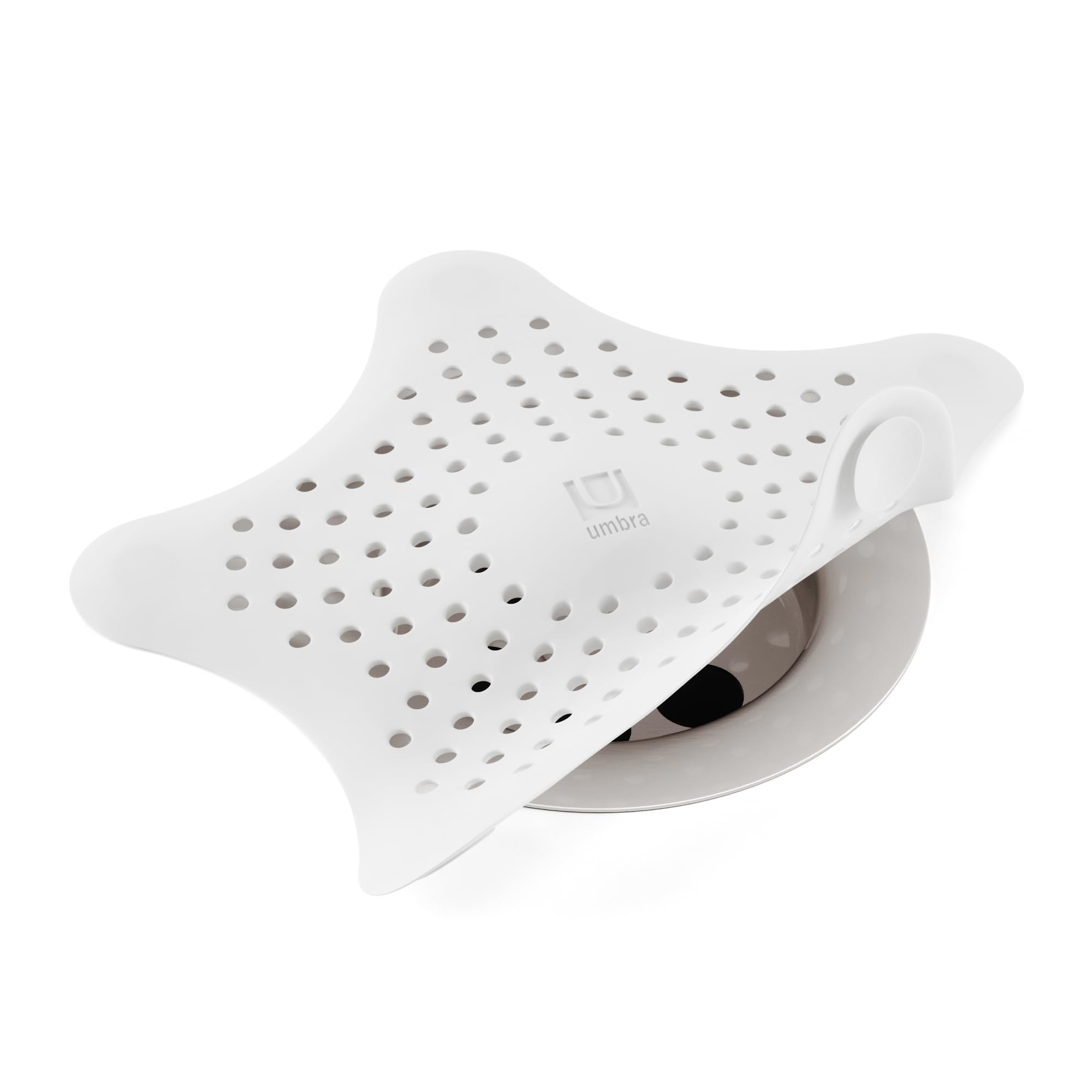 Umbra Starfish Tub Drain Hair Catcher - Flexible Rubber | 6 Inch Diameter | White 1
