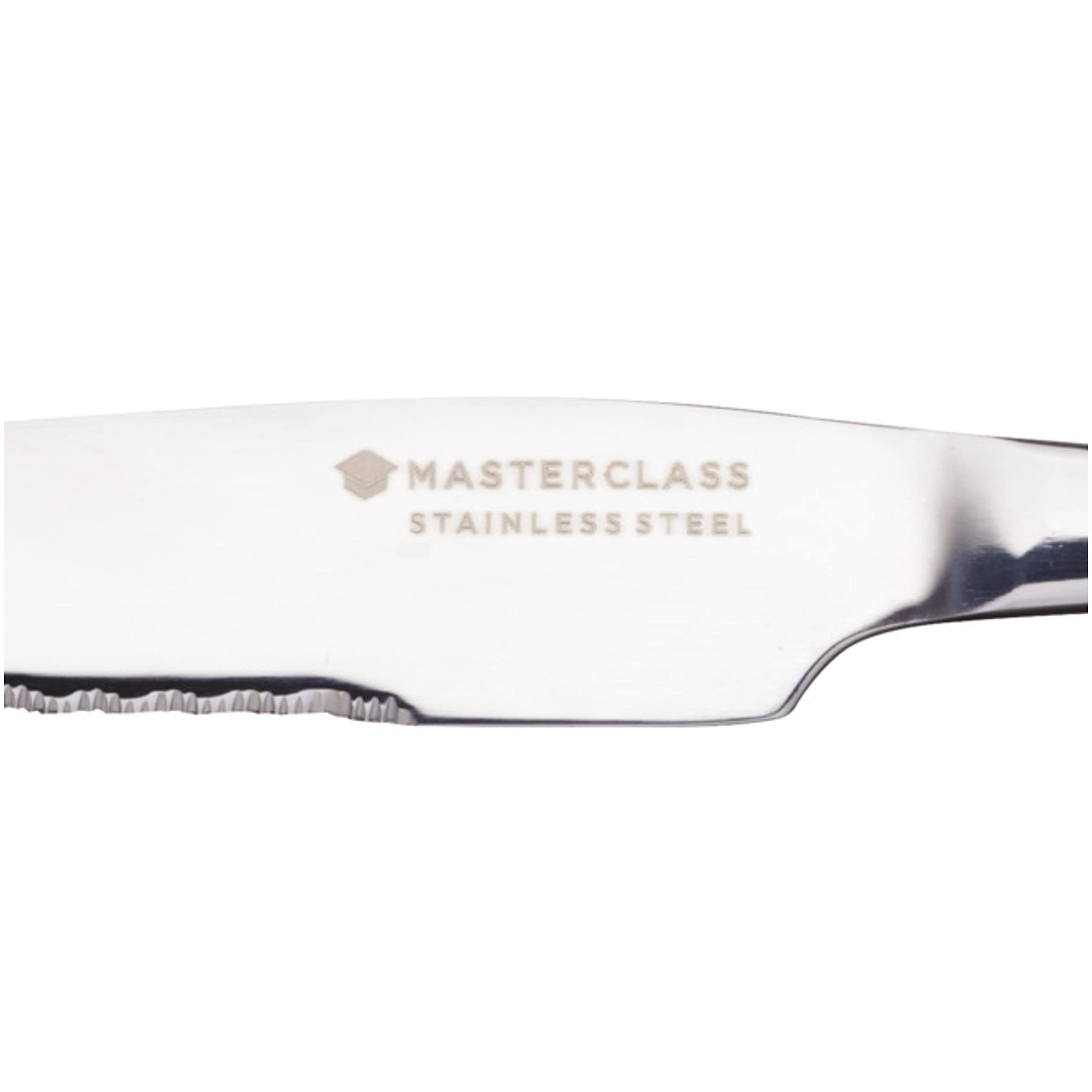 MasterClass Stainless Steel Serrated Steak Knives Set of 2 | Stain & Corrosion Resistant | 22.5cm 5
