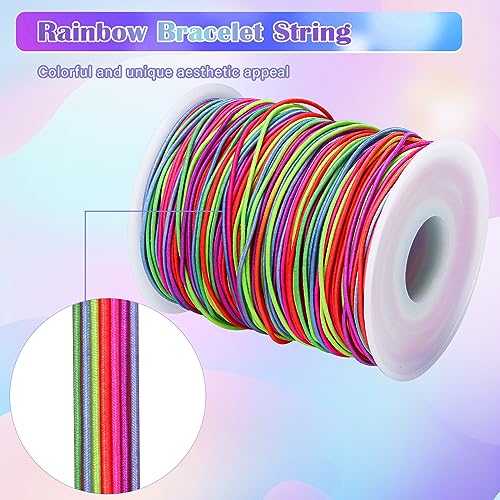 Alyvisun 1mm Rainbow Elastic String for Bracelets - 100m Spool | Durable Nylon & Latex Blend 4