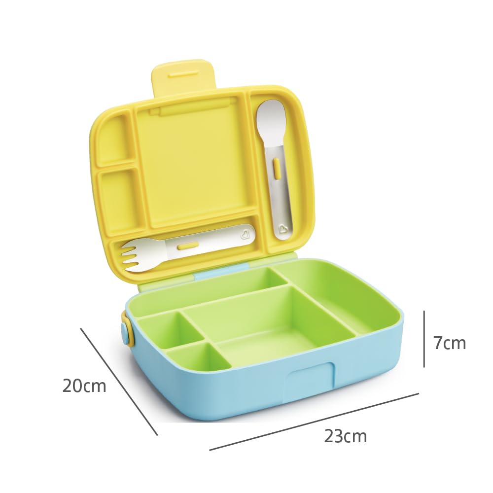 Munchkin Bento Lunch Box for Babies & Toddlers - 5 Compartment Food Container | Green | BPA Free 6