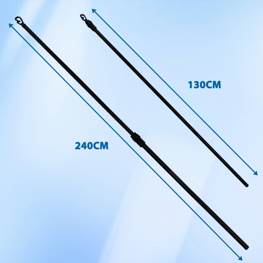 Armo Home Telescopic Washing Line Prop - Heavy Duty Metal Support | Extends to 2.4M (8.5FT) 8