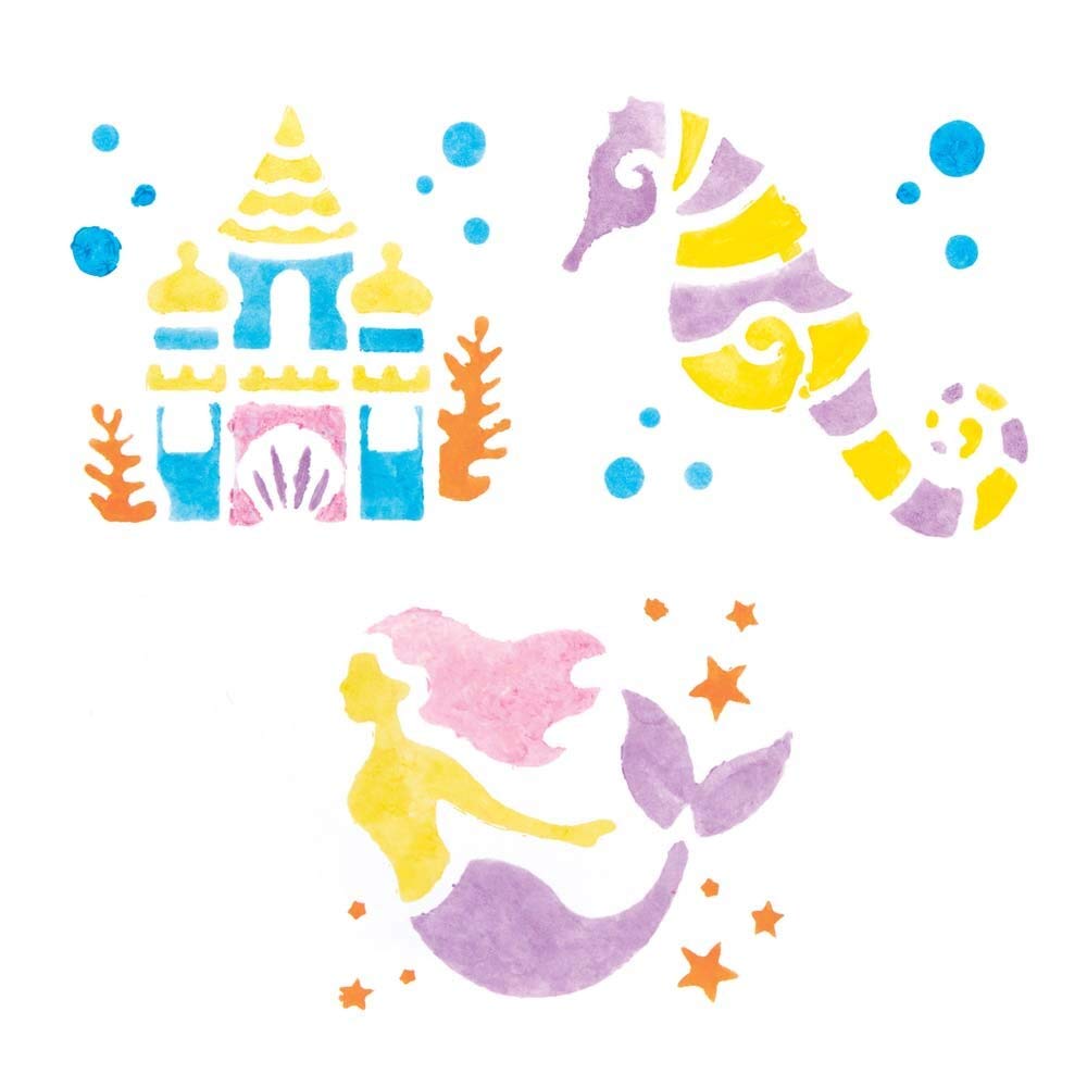 Baker Ross FE203 Mermaid Stencils - Pack of 8 Plastic Stencils for Kids Crafts | 15 x 14 cm 3