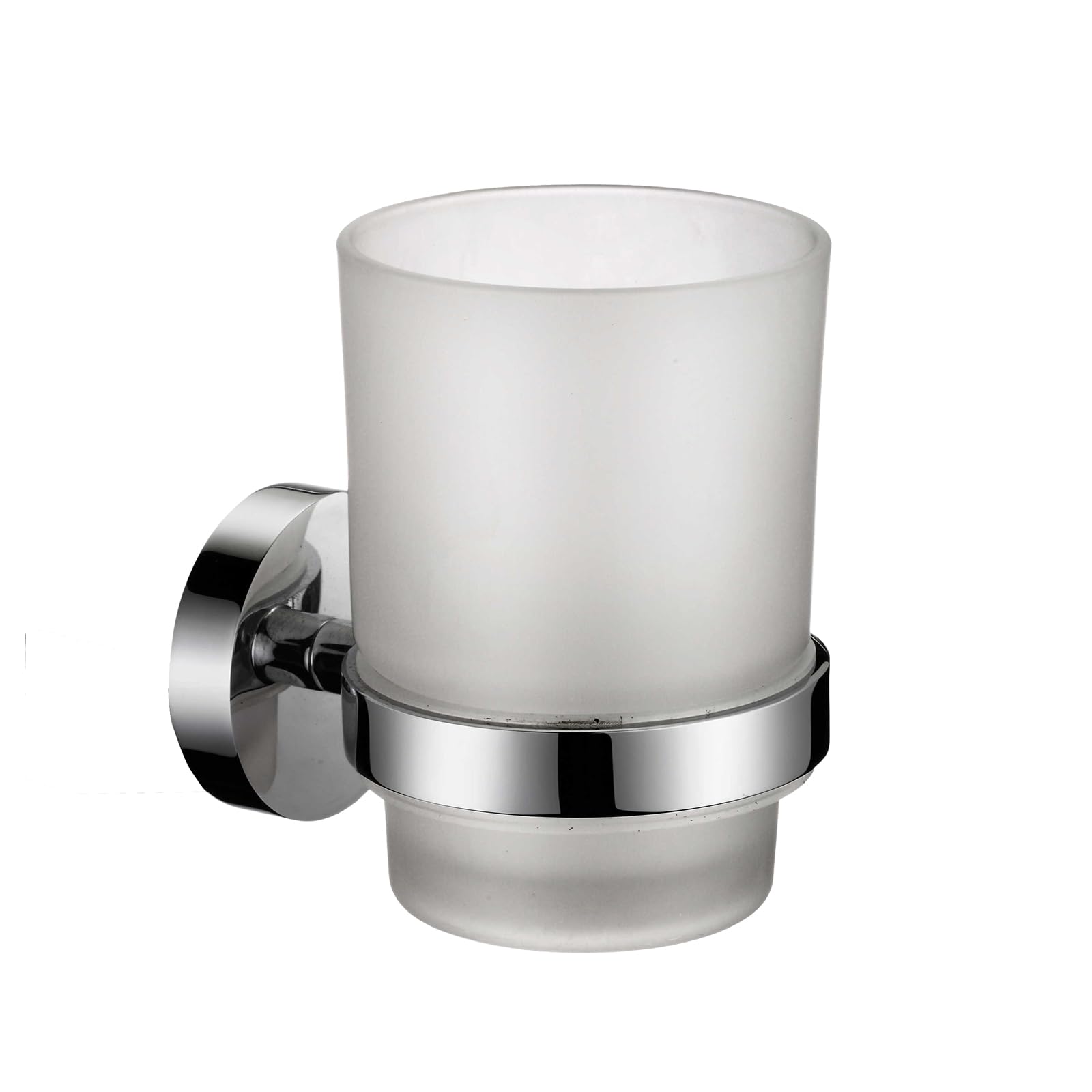 iBathUK Modern Chrome Toothbrush Holder Wall Mounted with Glass Tumbler | Easy Install | 1 Year Warranty 1