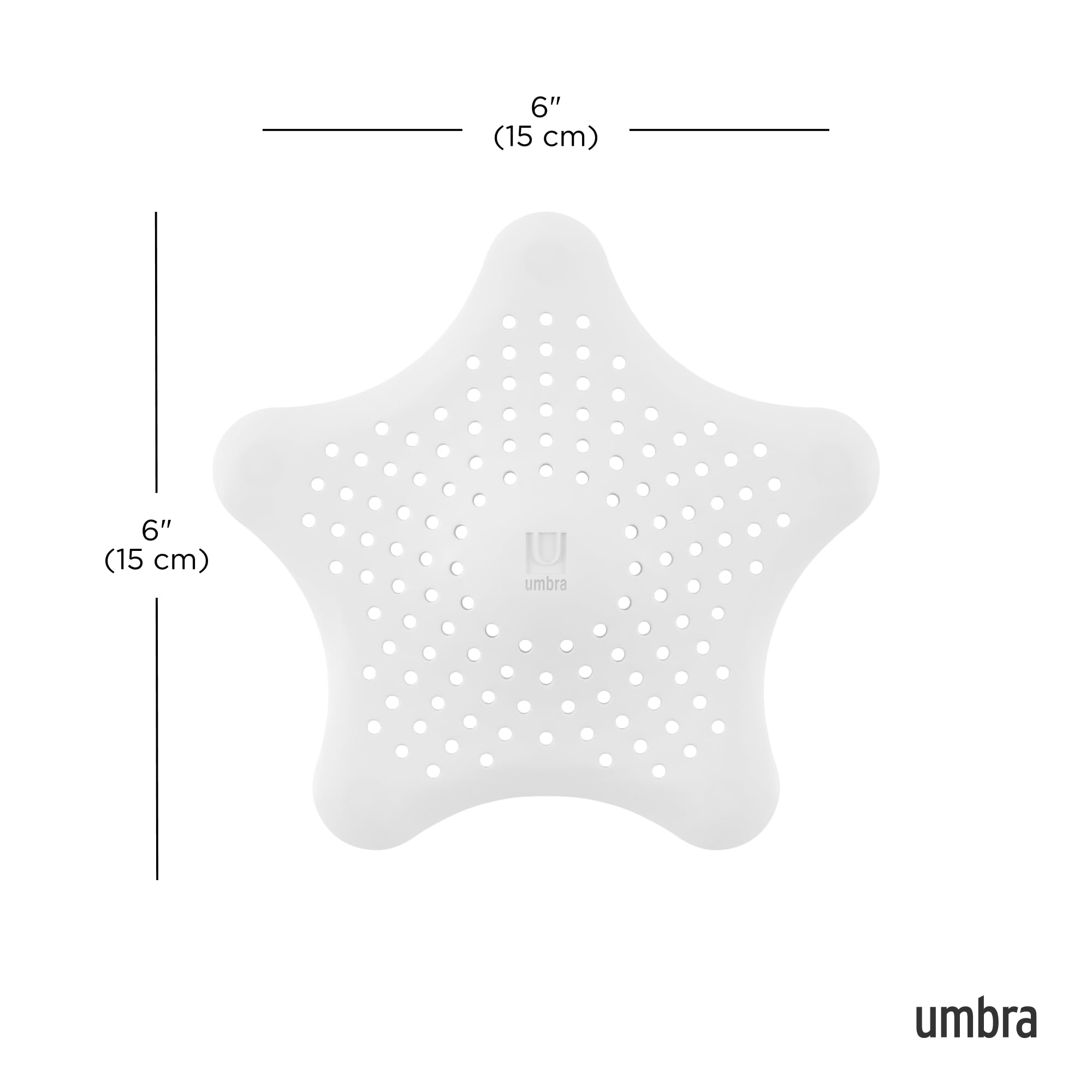 Umbra Starfish Tub Drain Hair Catcher - Flexible Rubber | 6 Inch Diameter | White 3