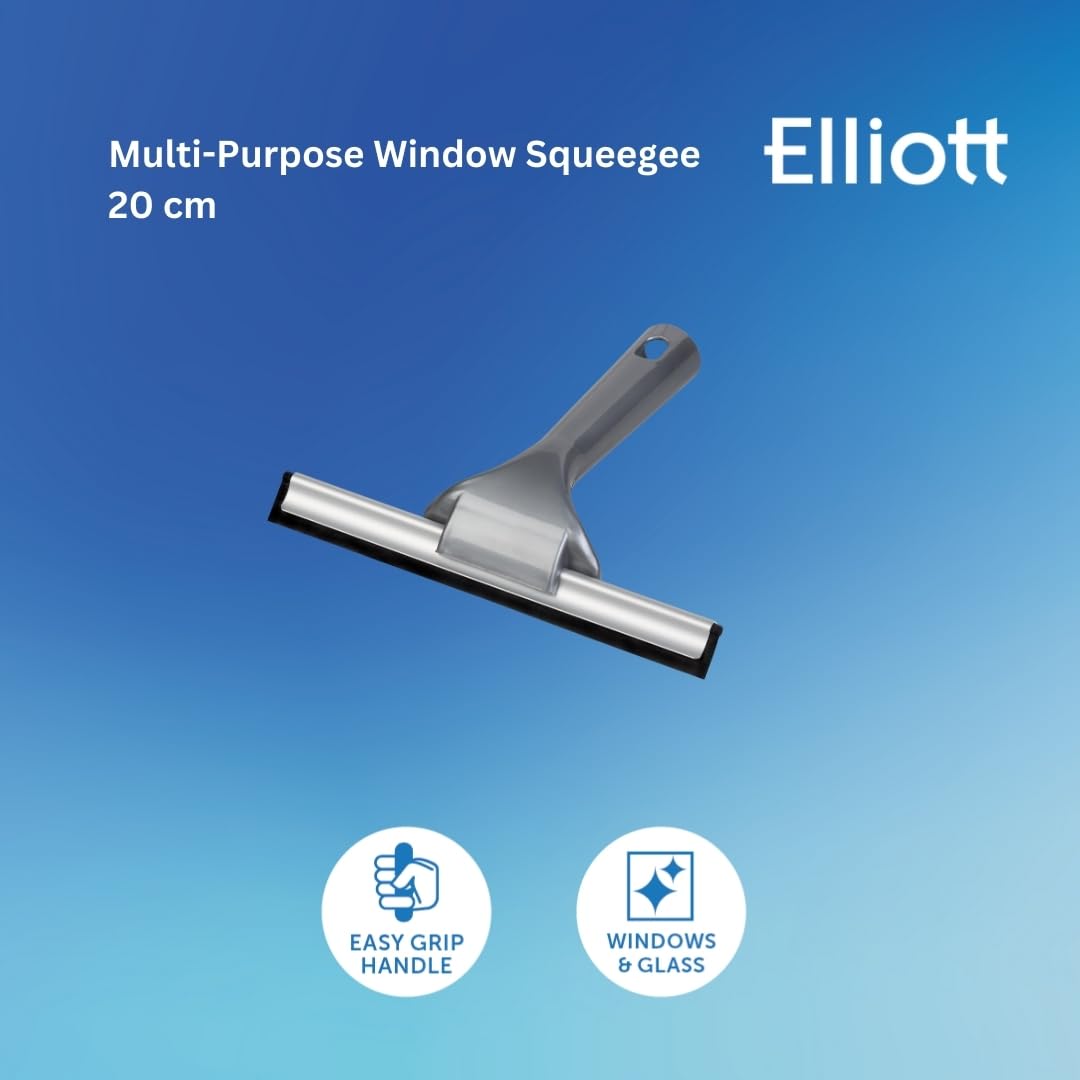 Elliott Multi-Purpose Window Squeegee - 20cm Rubber Blade for Streak-Free Cleaning | Grey 2