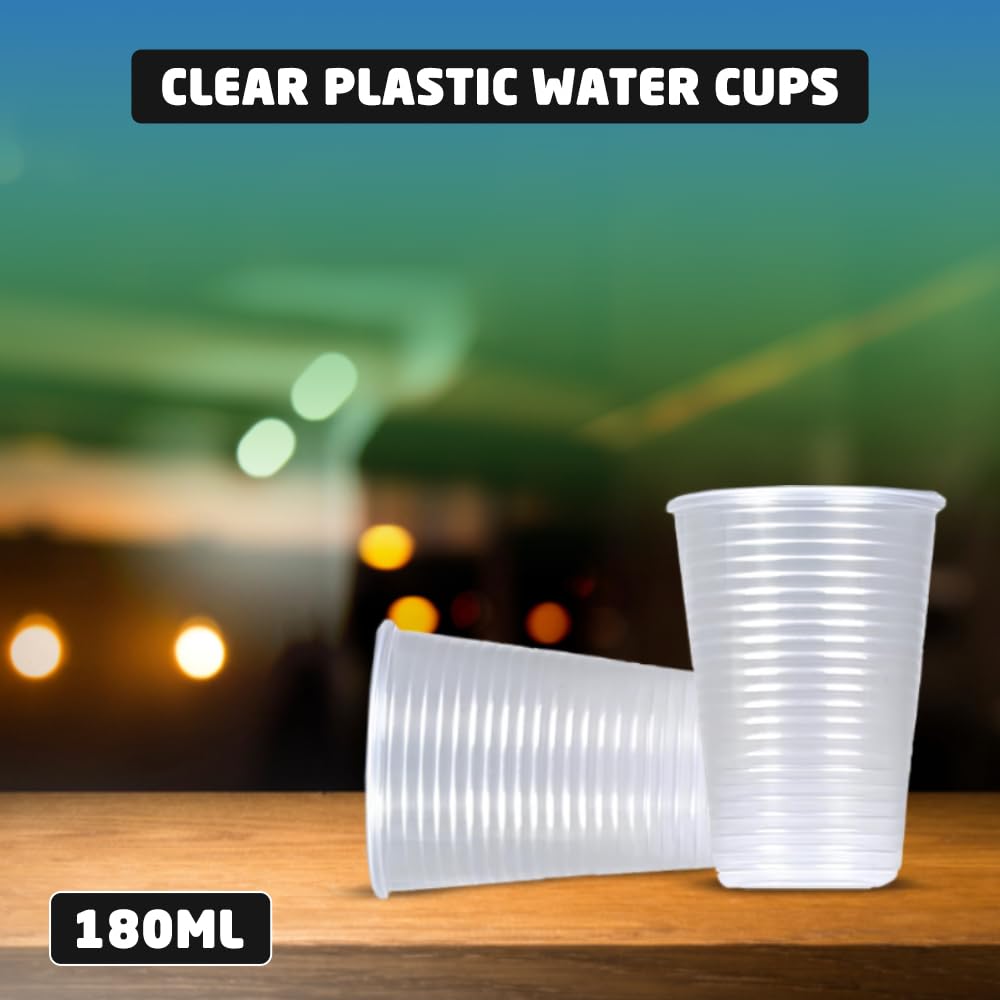 ACCURATE 200 Pack Clear Plastic Disposable Drink Cups - 180ml (7 Oz) | Lightweight & Travel-Friendly 5