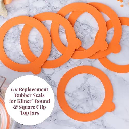 Kilner Replacement Rubber Seals Pack of 6 - Airtight Seals for 0.35L to 2L Clip Top Jars 2