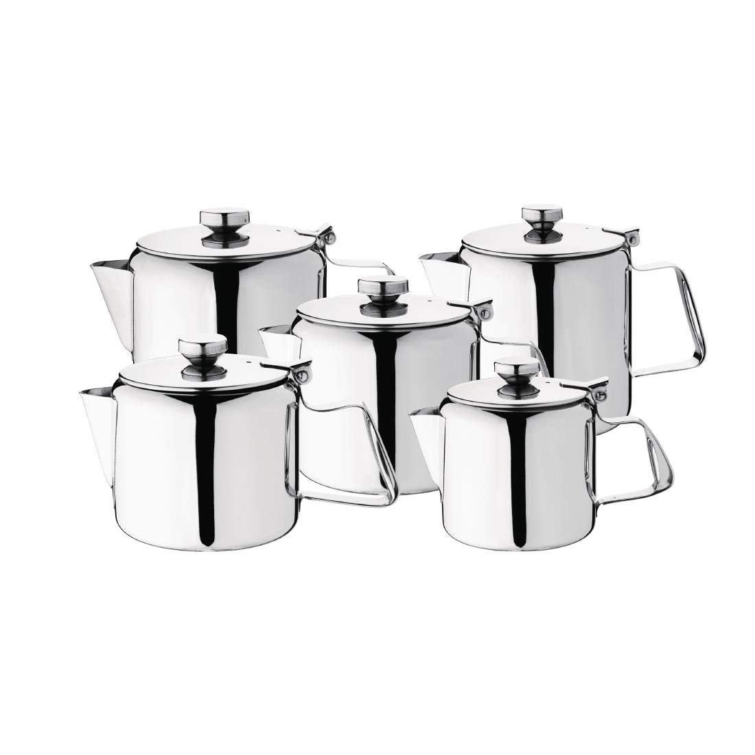Olympia Concorde Kyusu Teapot - Stainless Steel, 410ml (14oz) Capacity, Silver Finish 9