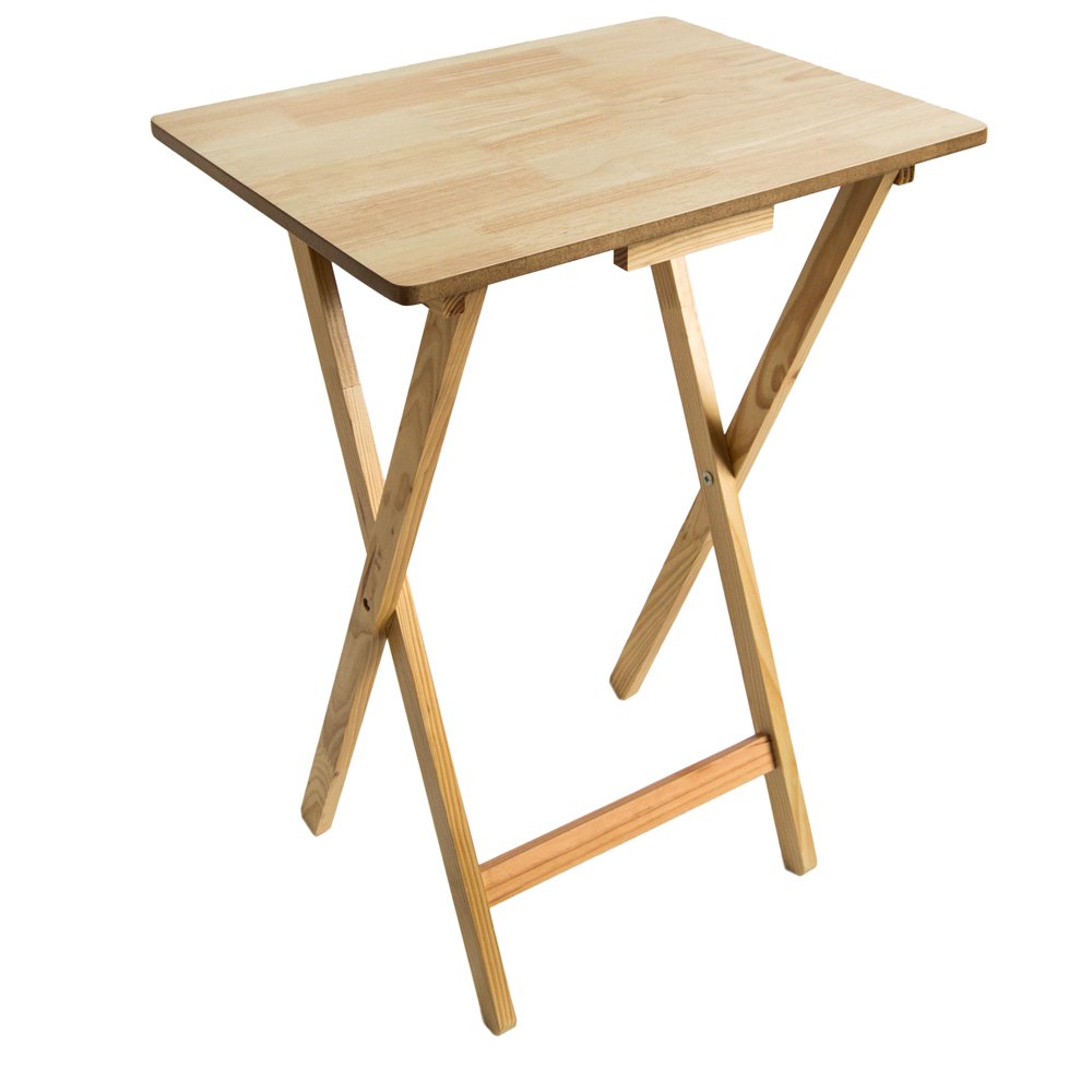 Home Vida Folding Snack Table - Pine Wood | Natural Finish | Foldable Design 1