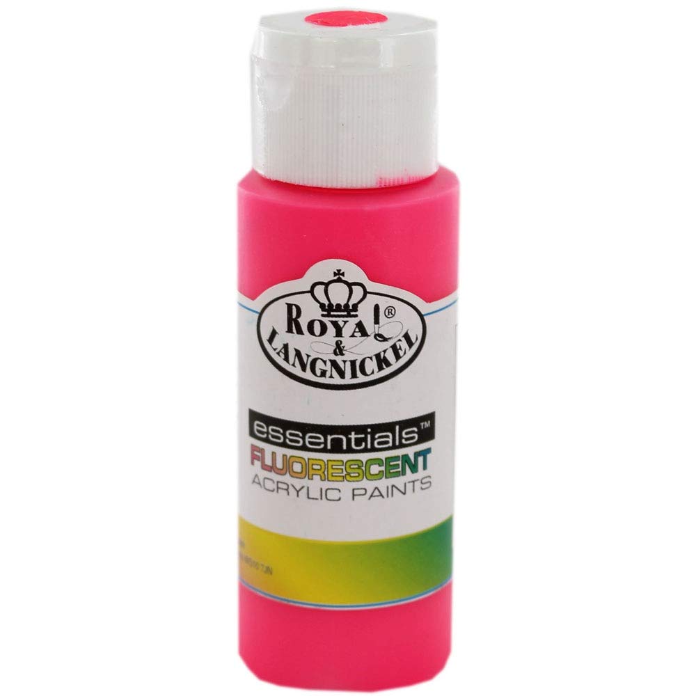 Royal & Langnickel Acrylic Paint - 59ml Fluorescent Light Pink | Fast-Drying | Water Soluble Wet 1