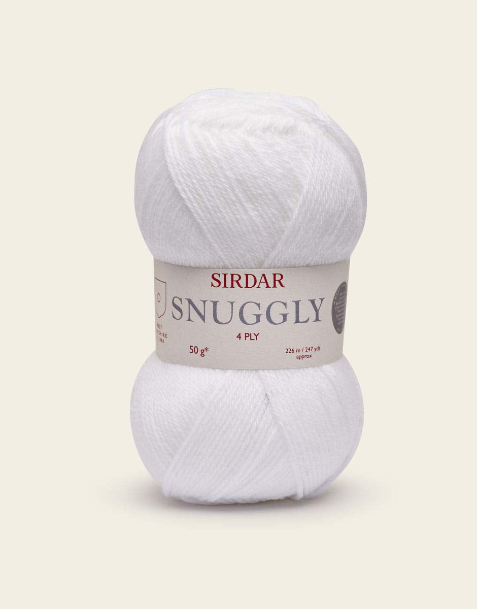 Sirdar Snuggly 4 Ply Yarn - Baby Knitting & Crochet | 50g White (F074-0251) 1