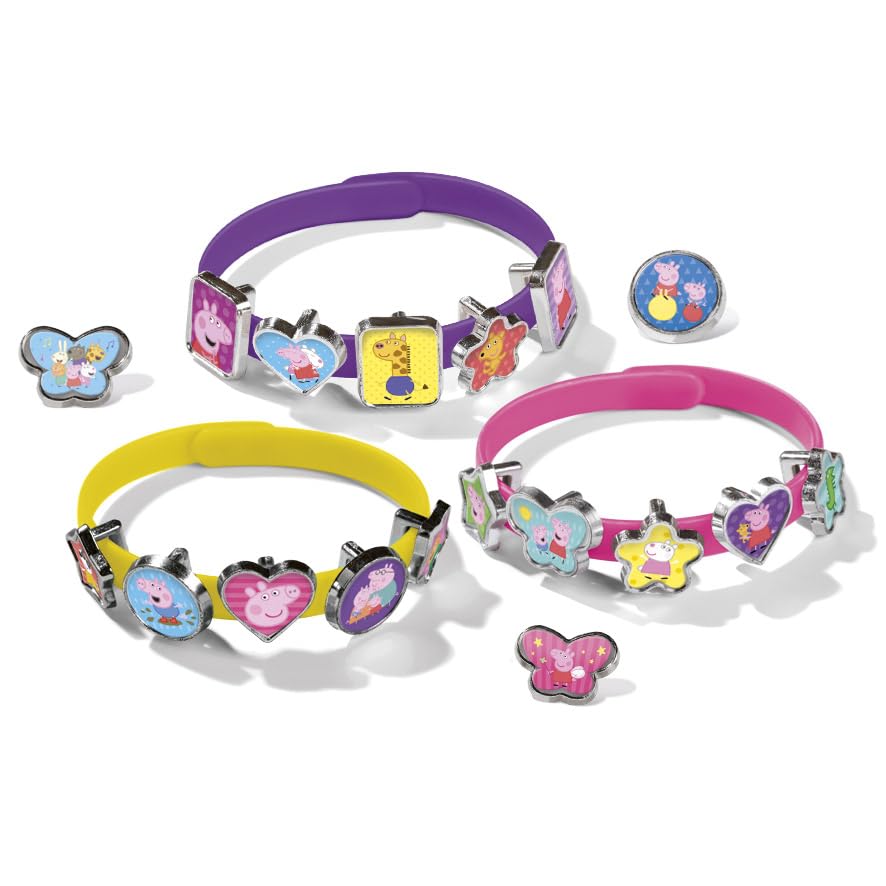 Totum Peppa Pig Jewellery Craft Set - Make 3 Bracelets with 18 Charms | Ages 3+ 2