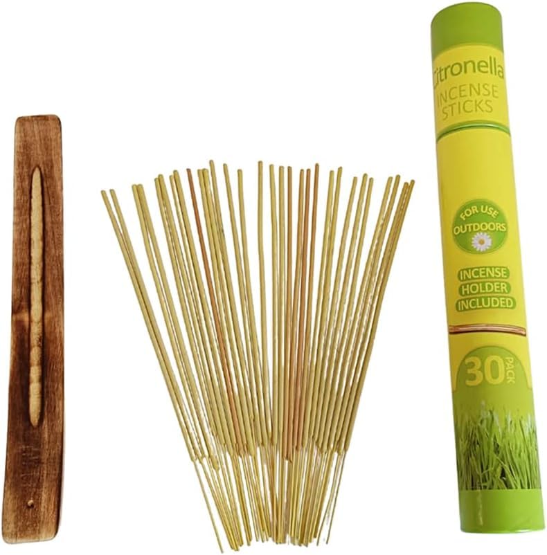 1ABOVE Citronella Incense Sticks - Insect Repellent for Garden | 30 Count with Holder