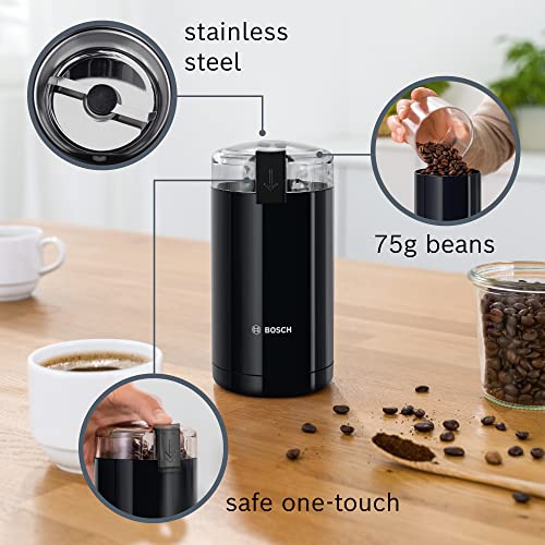 Bosch Electric Blade Coffee Grinder - 75g Capacity | Stainless Steel Blades | Black 3