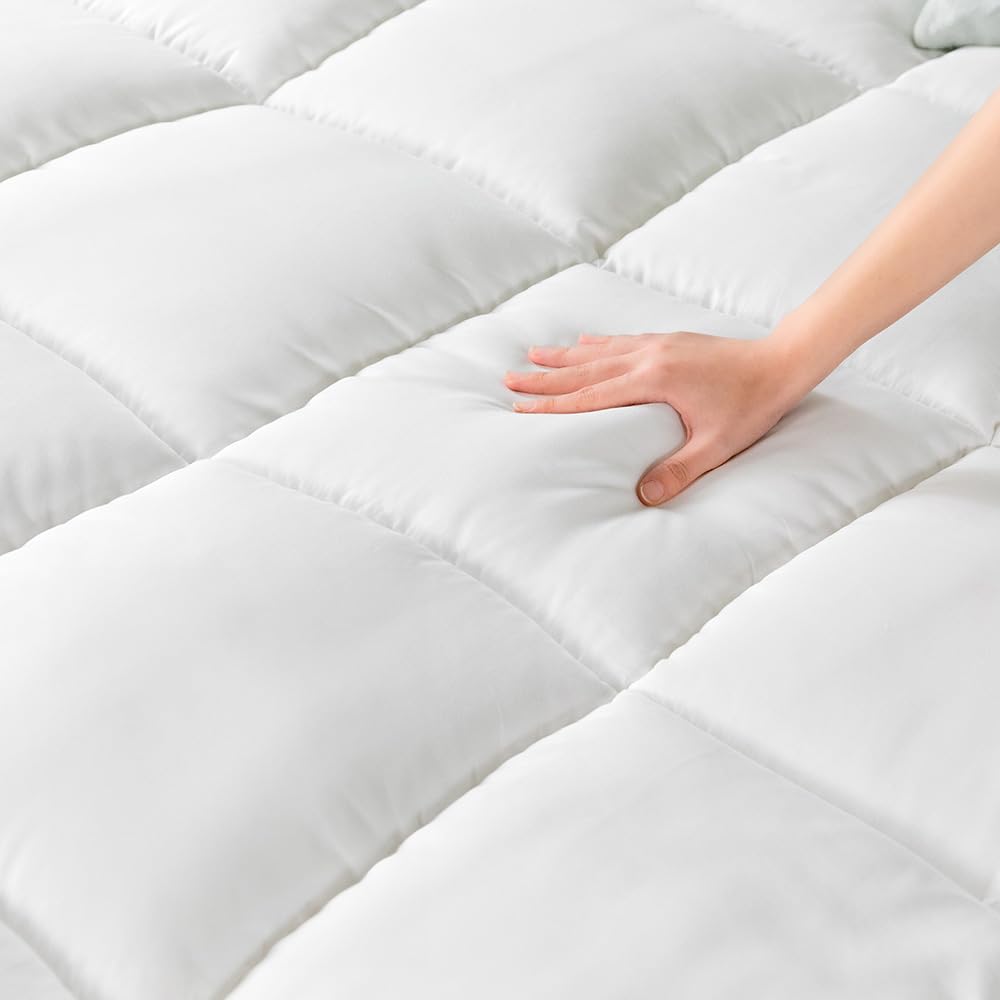 Zinus Cooling Bamboo Mattress Topper - 5 cm Thick | 135 x 190 cm Double Size | Machine Washable 5