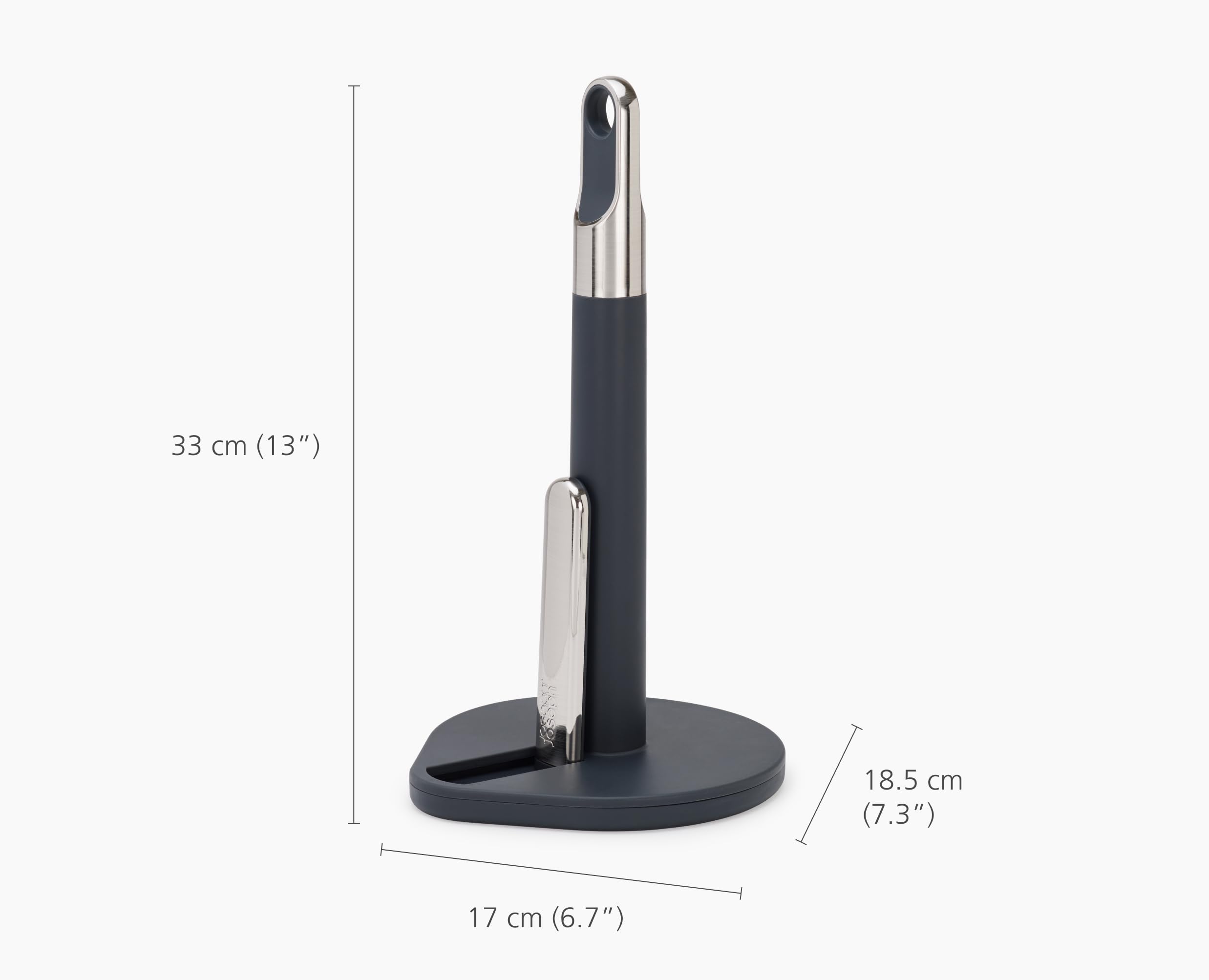 Joseph Joseph Hold Kitchen Roll Holder - Spring Tension Arm for One-Handed Tear | Graphite 3