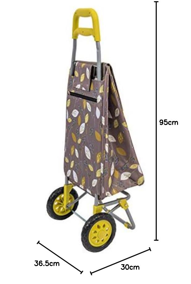 Sabichi Lemongrass Shopping Trolley - 40L Capacity, Lightweight 1.9kg, Thermal Insulated 5