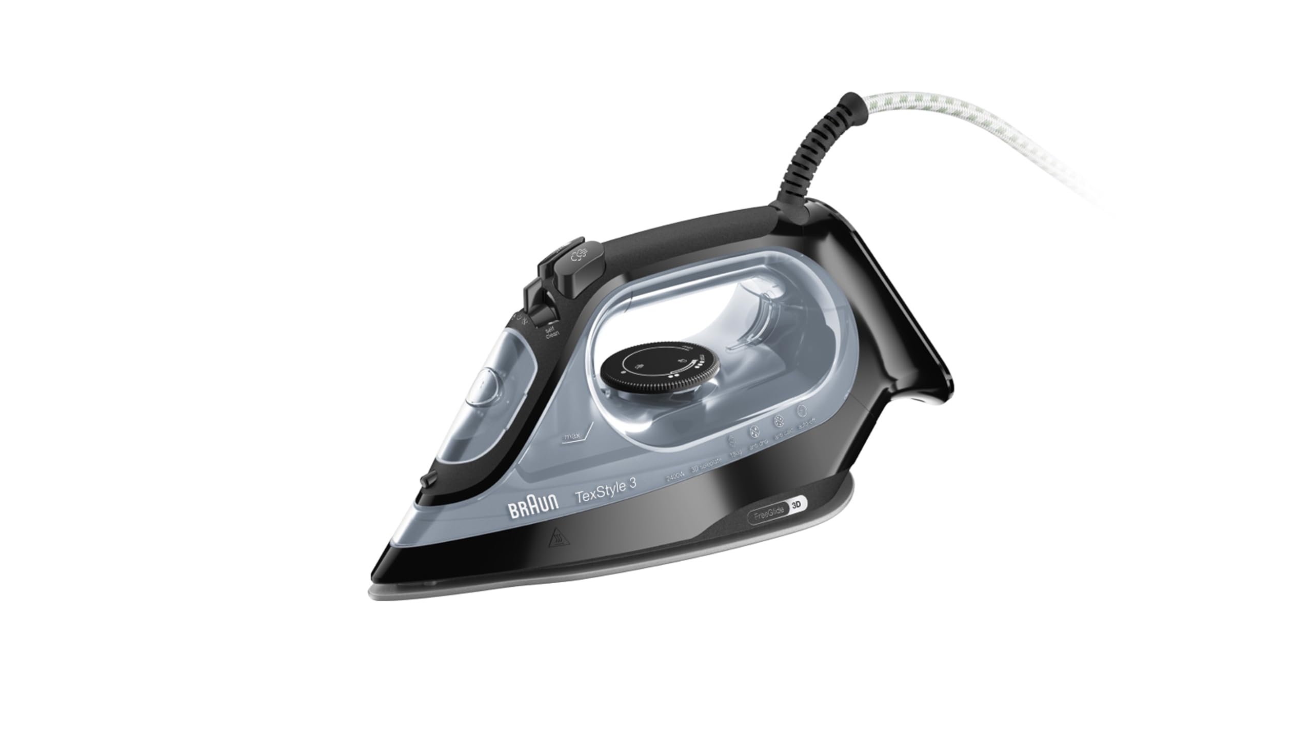Braun Texstyle 3 SI3055.BK Steam Iron - 180g/Min Steam Shot, 45g/Min Variable Steam, Auto Shut-Off 1
