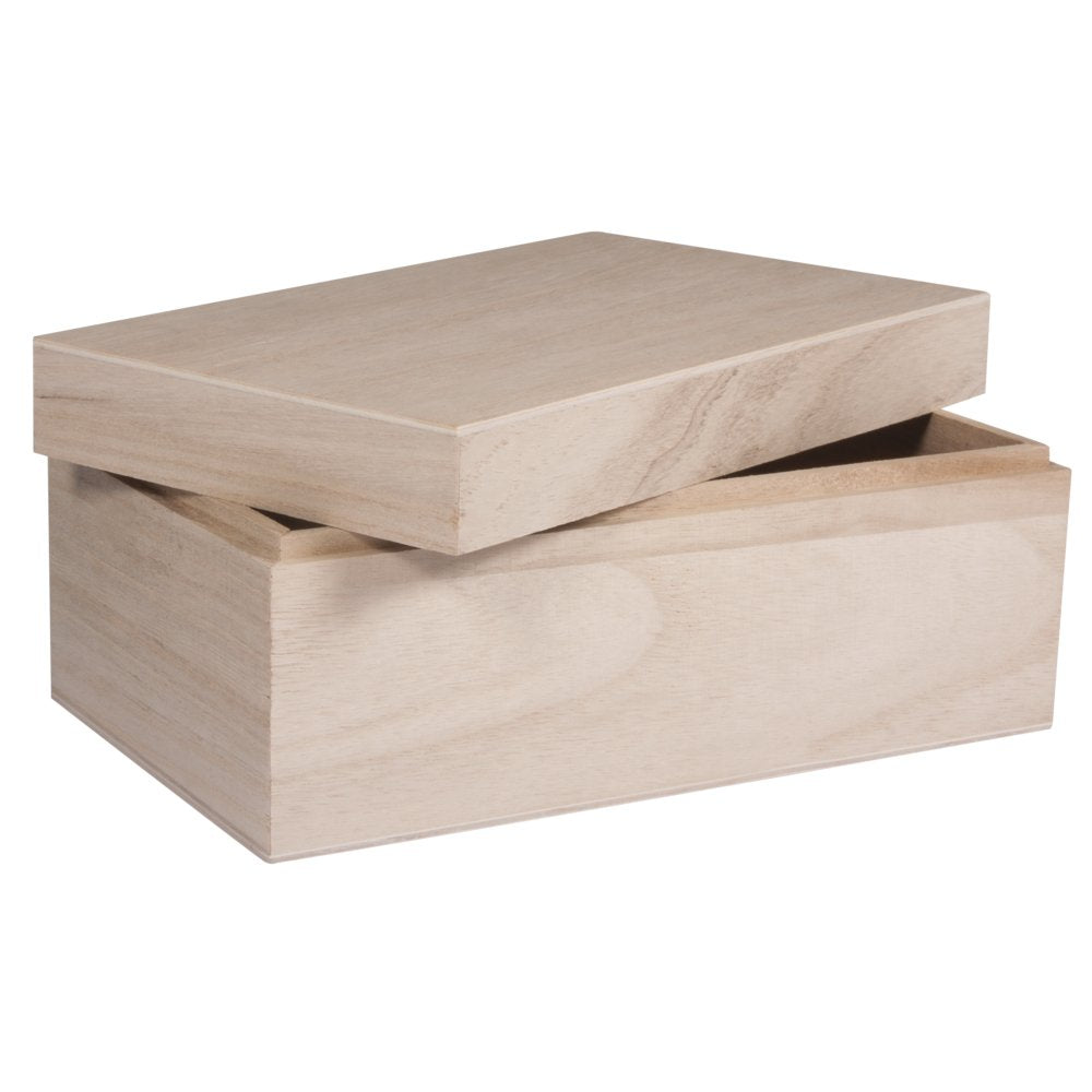 Rayher Natural Wood Box with Lid for Crafting and Keepsakes | 20 x 12 x 9.2 cm 1