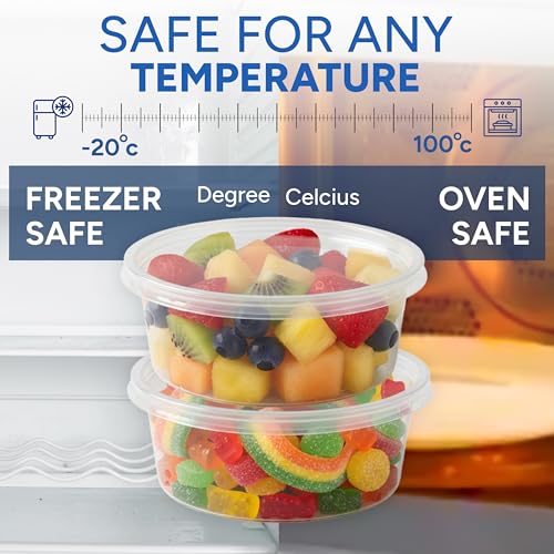 AVLASH 50 Pack Round Plastic Food Containers - 250ml/8oz | Leakproof, Microwave & Dishwasher Safe 3