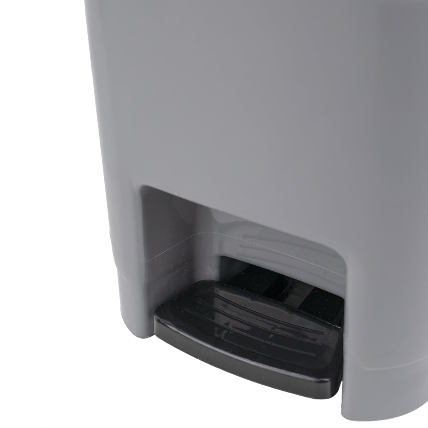 JVL Slim Plastic Lidded Foot Pedal Waste Bin - 15L Capacity | Grey | BPA Free 7