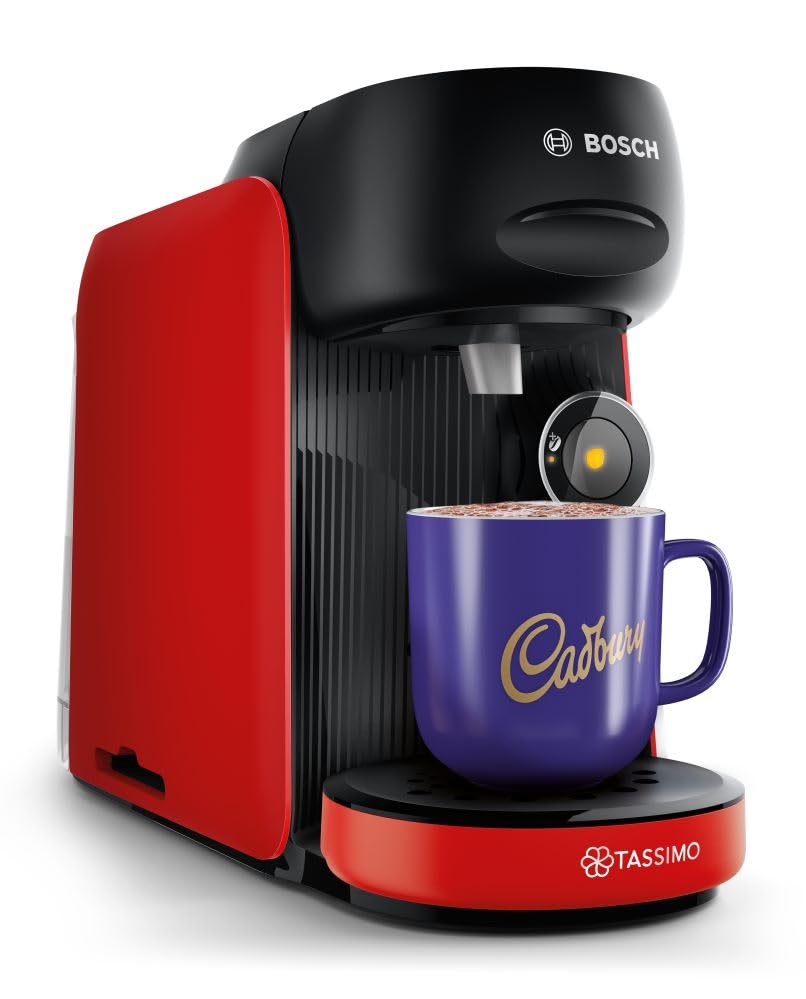 Tassimo by Bosch Finesse Friendly Single Serve Coffee Machine - Red | TAS163EGB | One-Touch 3