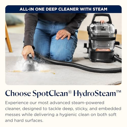 BISSELL SpotClean HydroSteam Portable Spot Cleaner 3689E - 1000W Power | SteamWash Technology 14